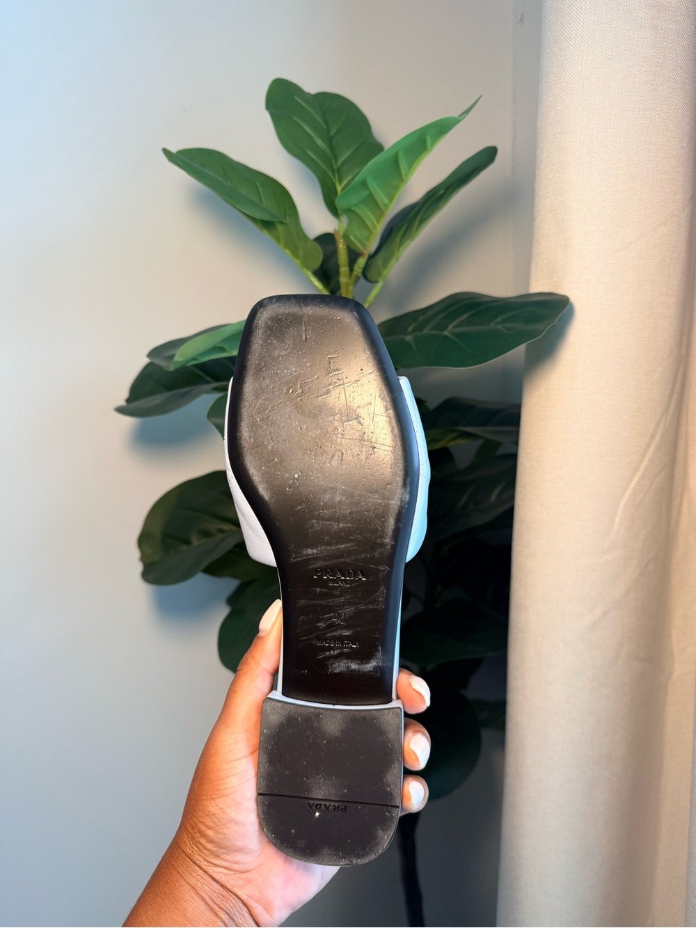 Prada Light Blue Quilted Slide Mule - Picture 3 of 5